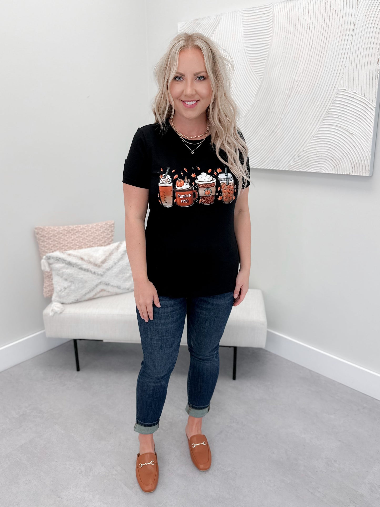 Pumpkin Spice Tee in Black by Ash + Antler