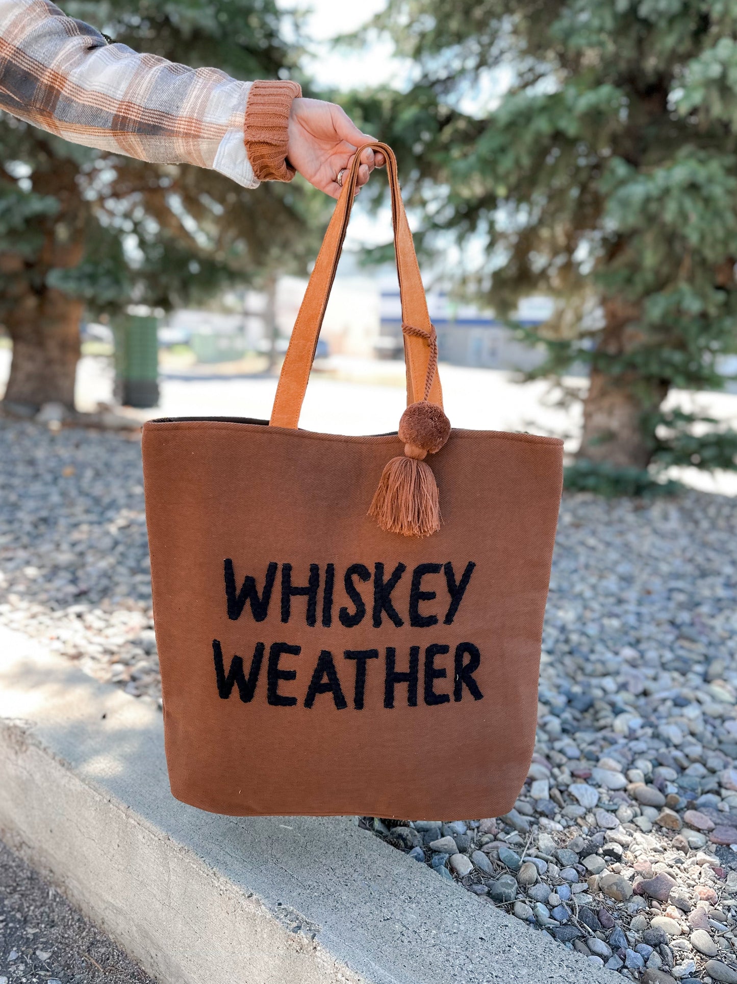 Whiskey Weather Oversized Tote in Caramel