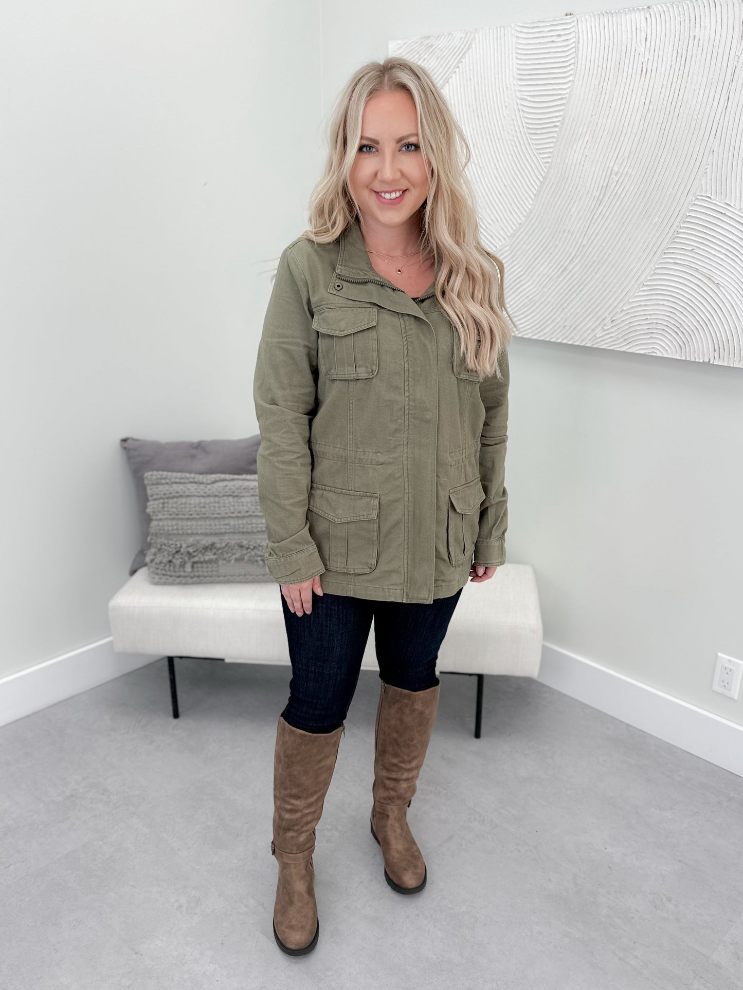 Bronwyn Cargo Jacket in Olive