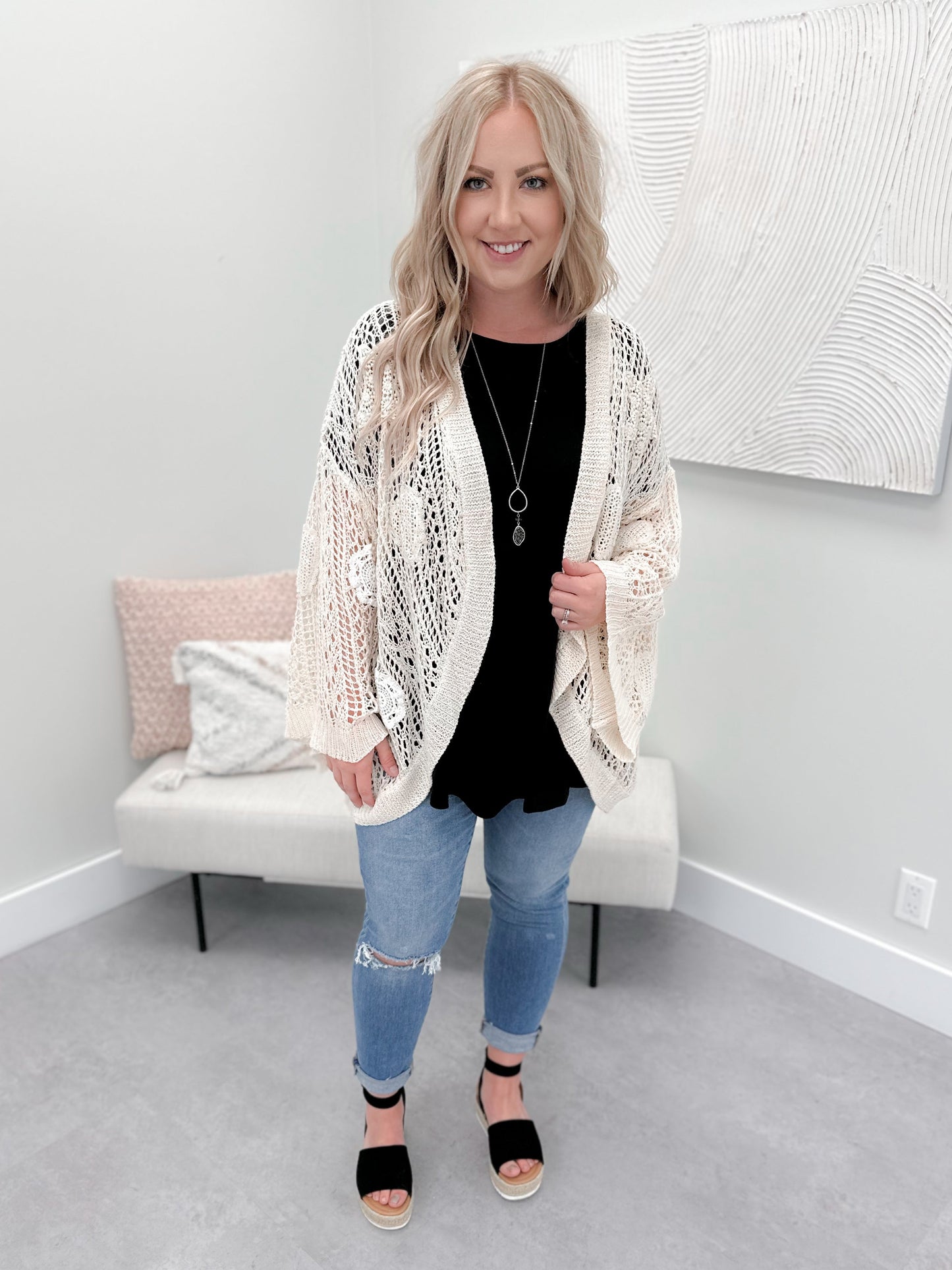 Camryn Crochet Applique Cardi by Pol