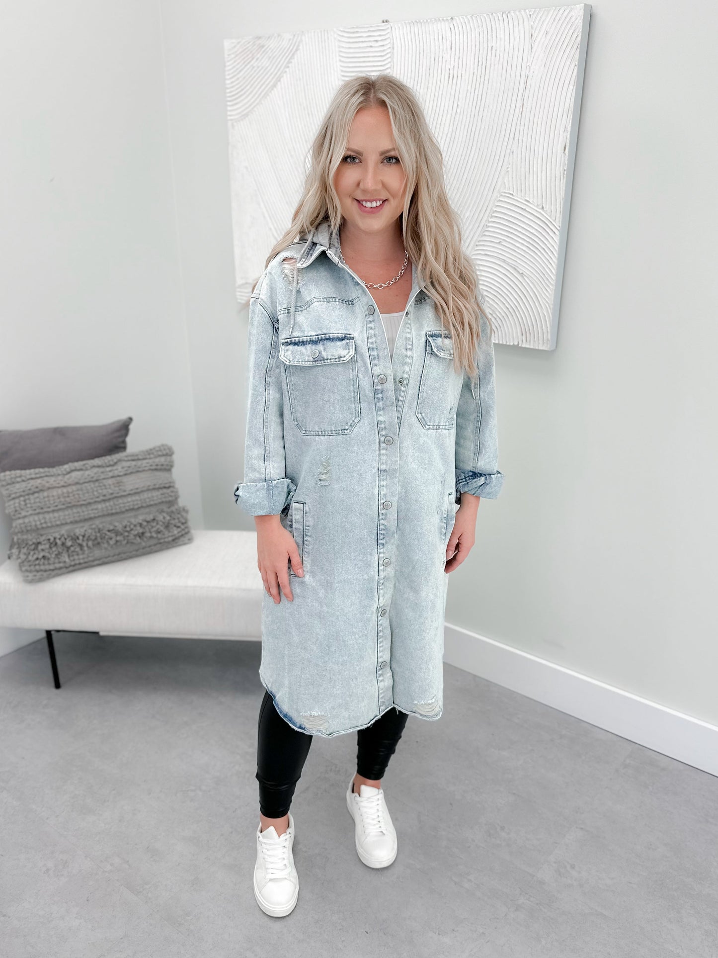 PREORDER - Girlfriend Hooded Denim Jacket in Light Wash