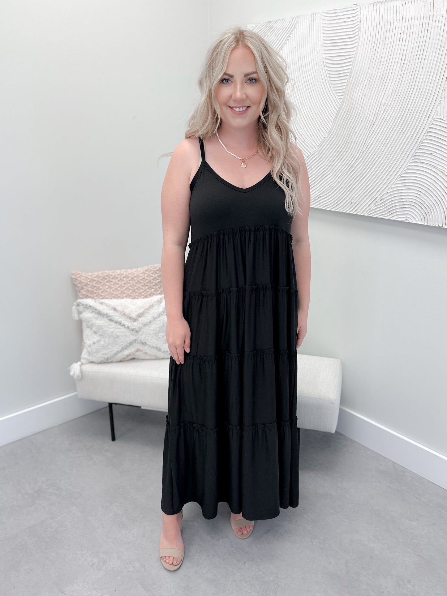 Aveline Tiered Maxi Dress - Size Small