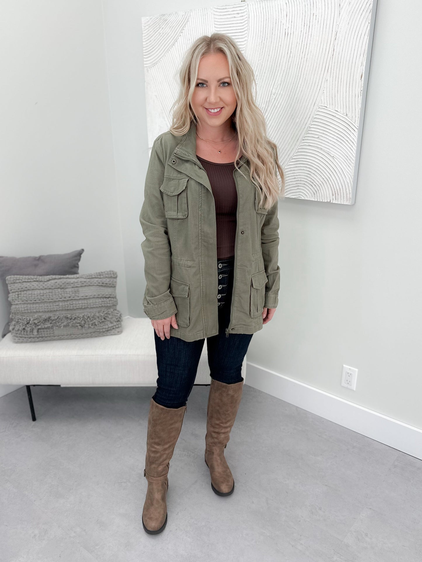 Bronwyn Cargo Jacket in Olive