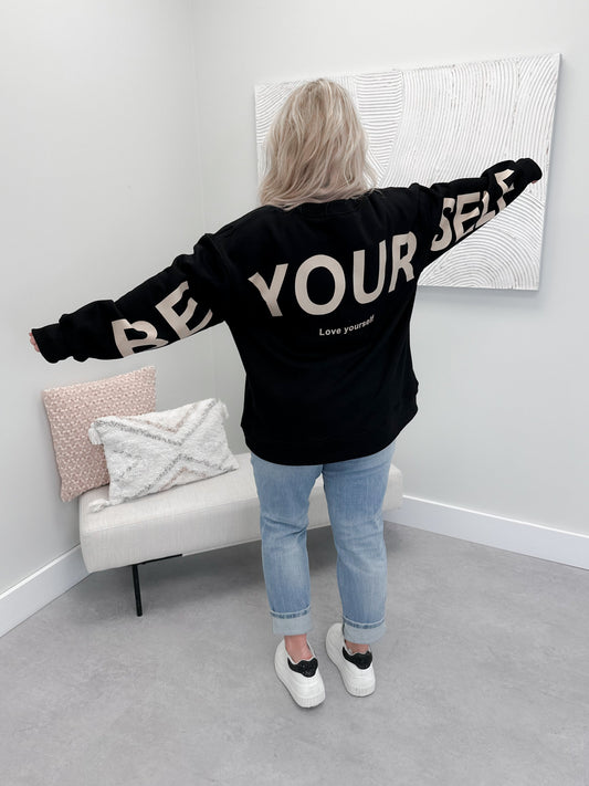 Be Yourself Pullover in Black