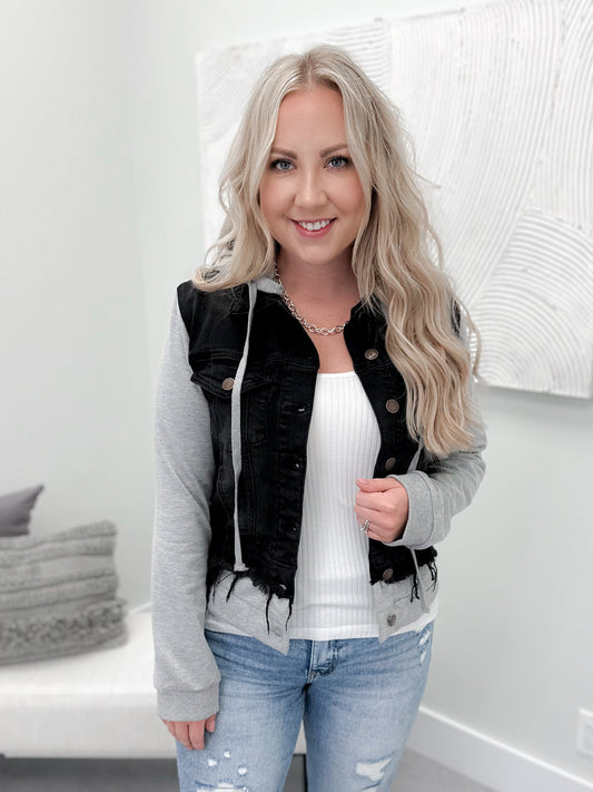 Brinley Hooded Denim Jacket
