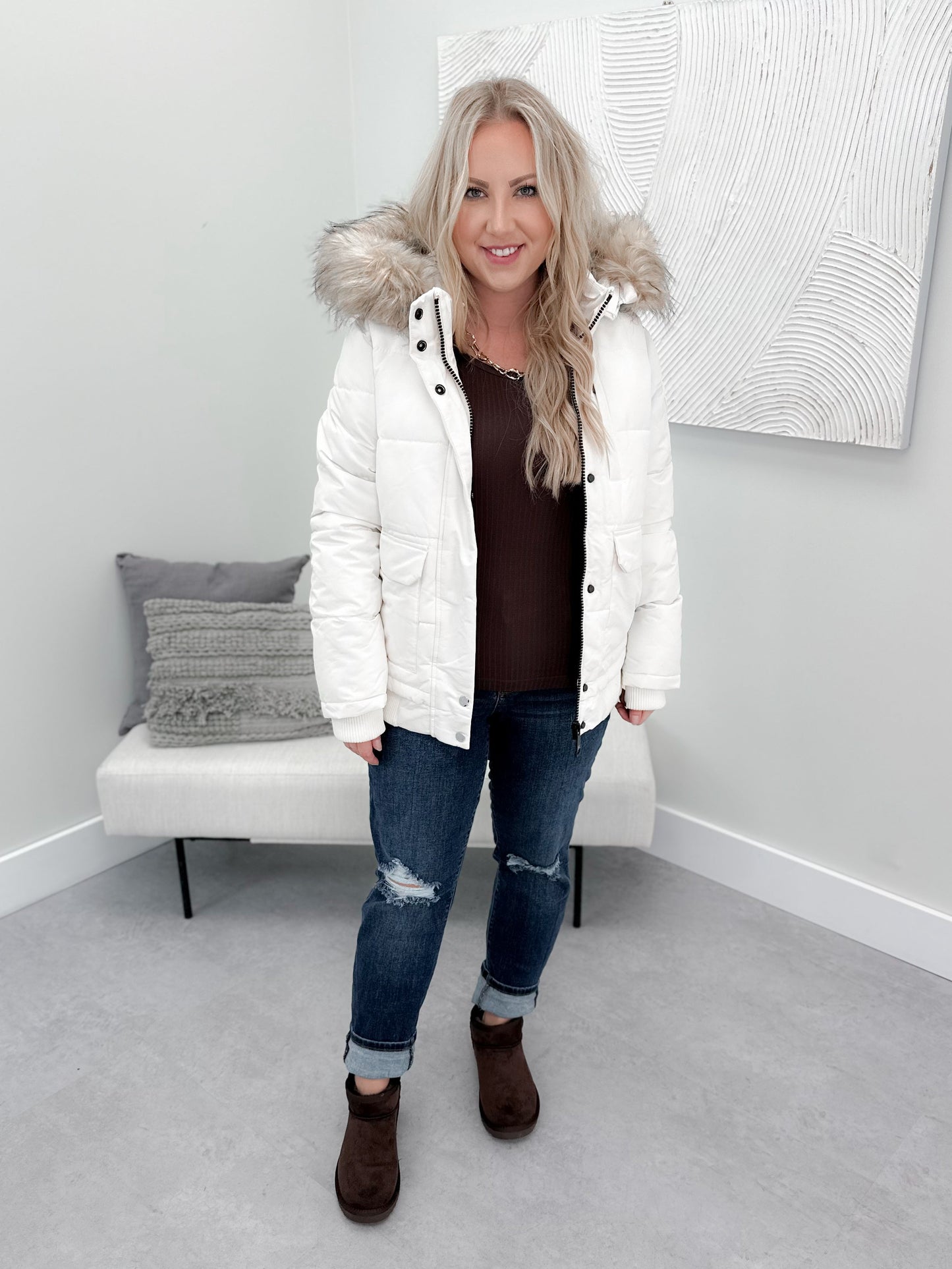Fairbanks Bomber Jacket in Bone