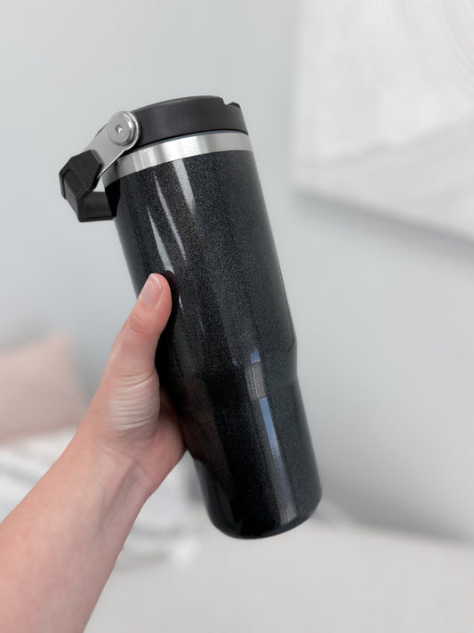 Adventure Flip Straw Tumbler in Black Pearl