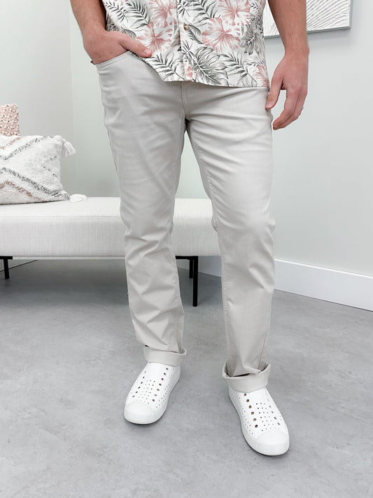 Traction Slub Mens Denim in Stone