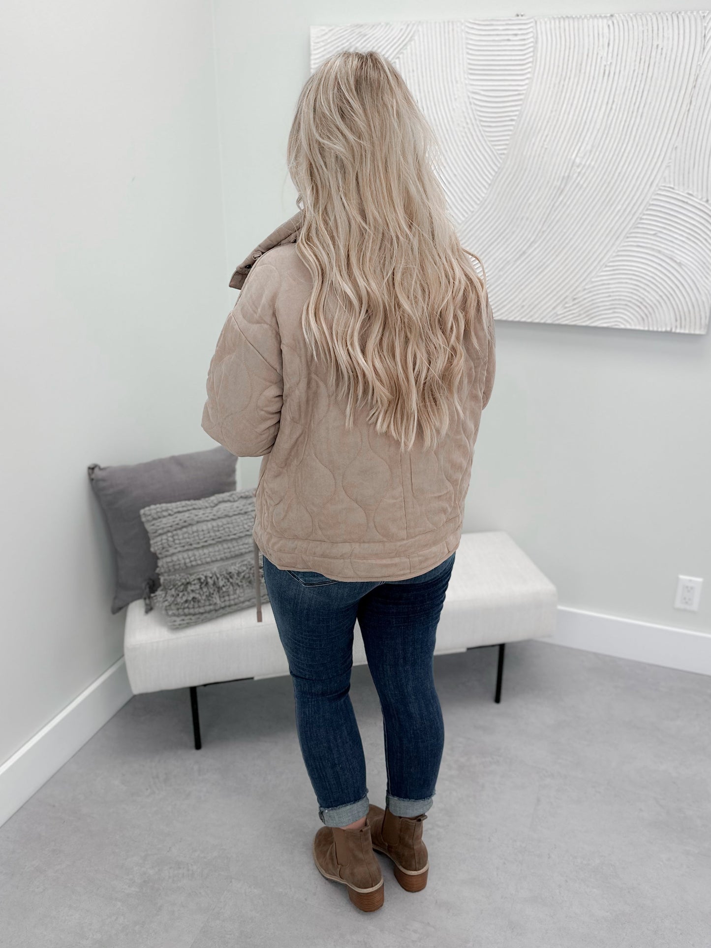 Andrea Quilted Jacket in Taupe