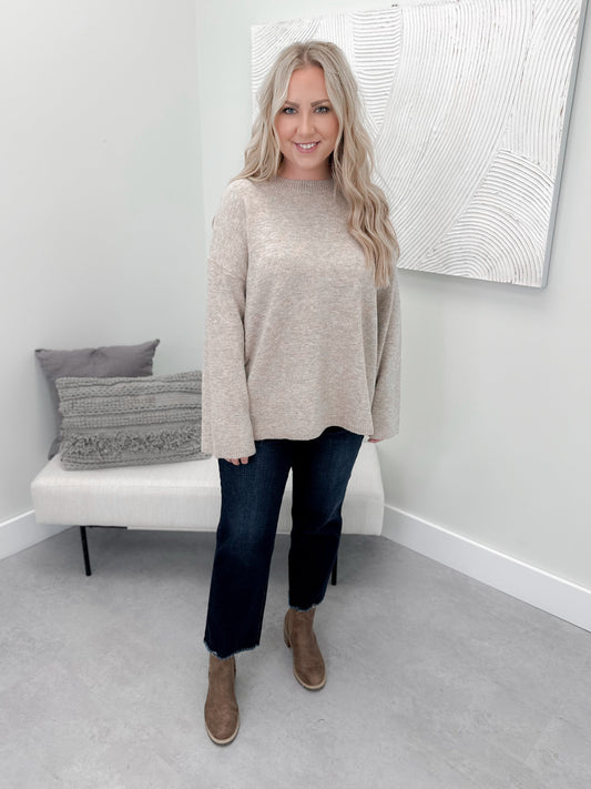Addison Scarf/Sweater Set in Khaki