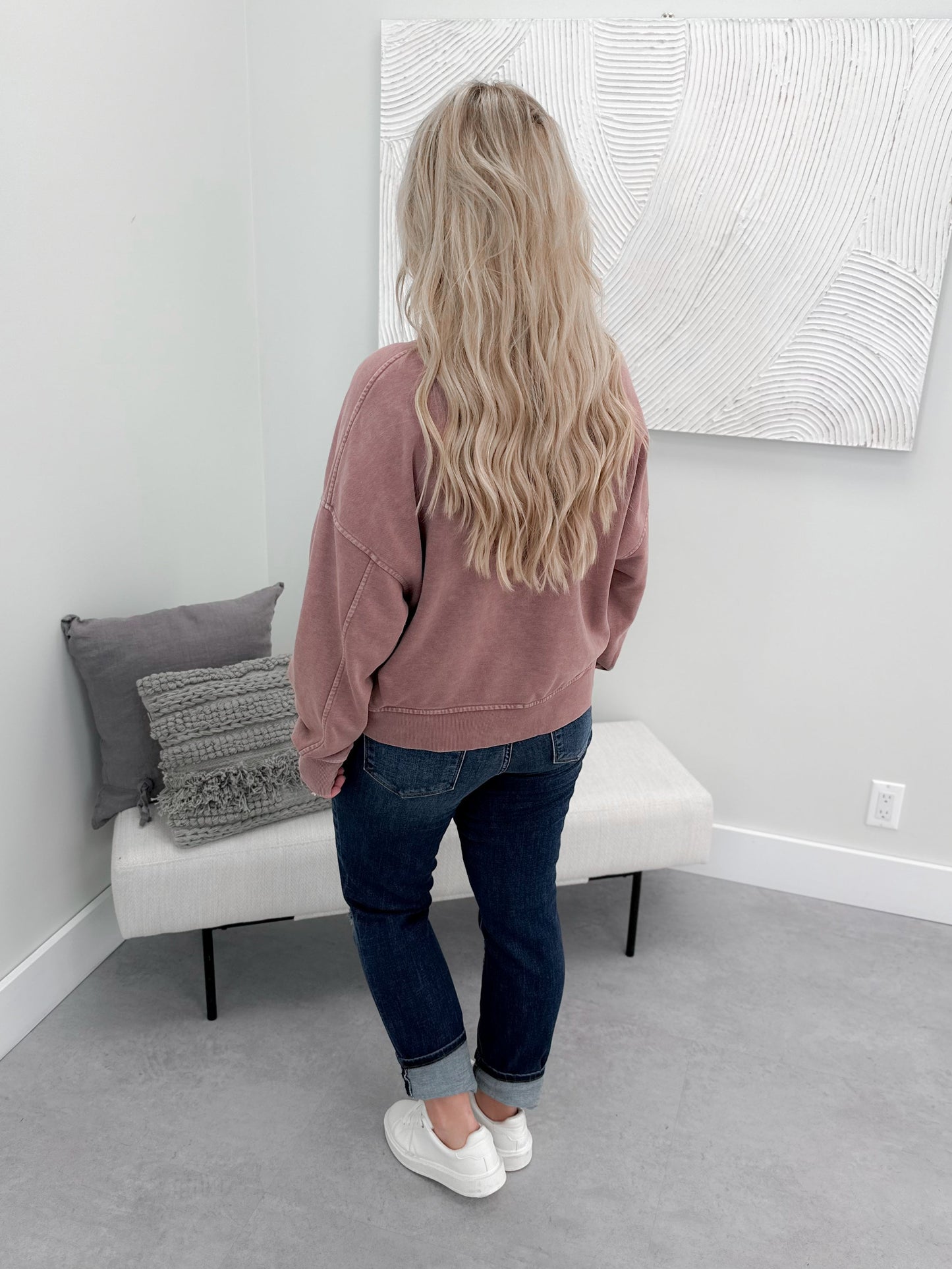 Cottage Pullover in Washed Rose