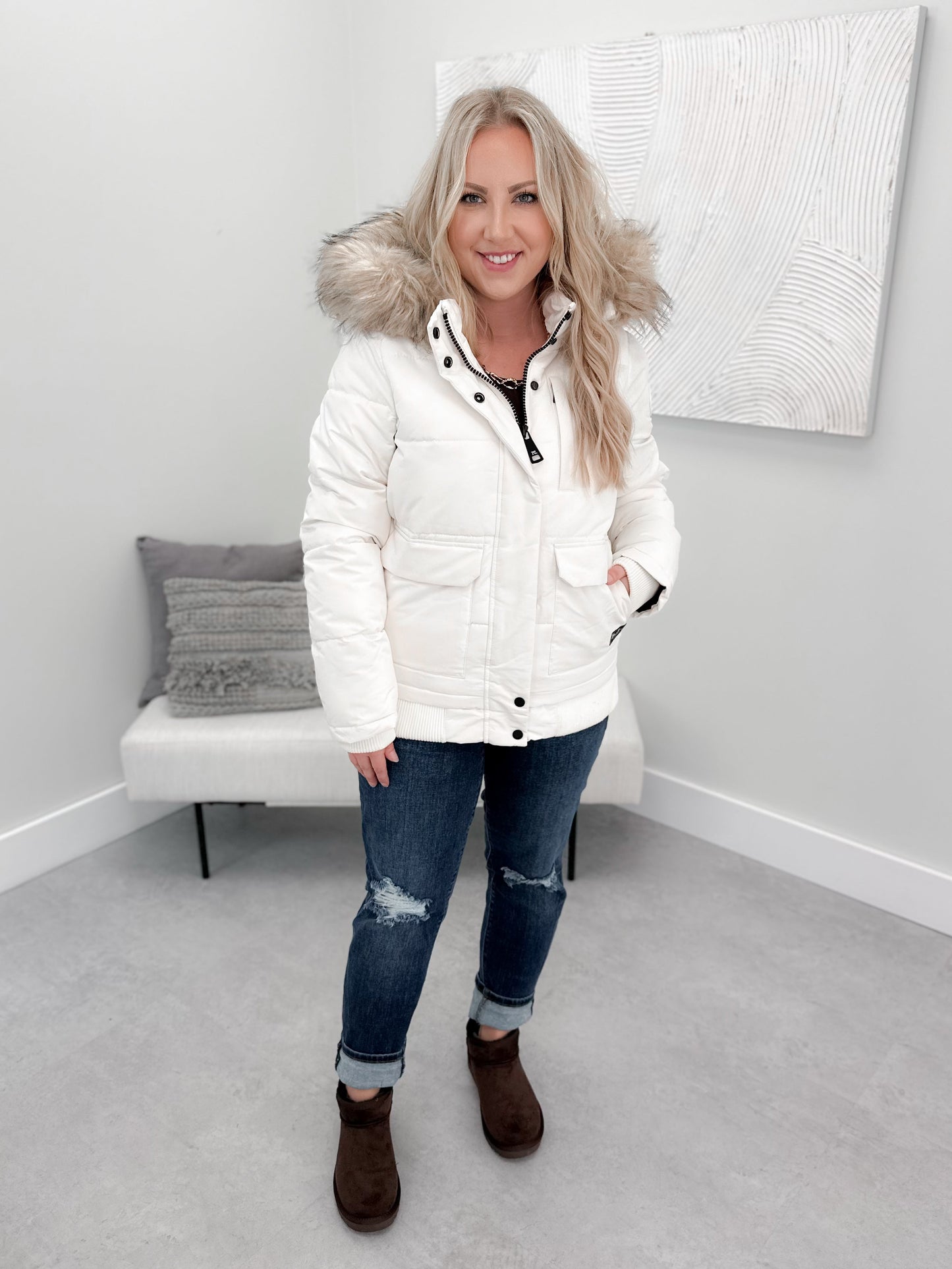 Fairbanks Bomber Jacket in Bone