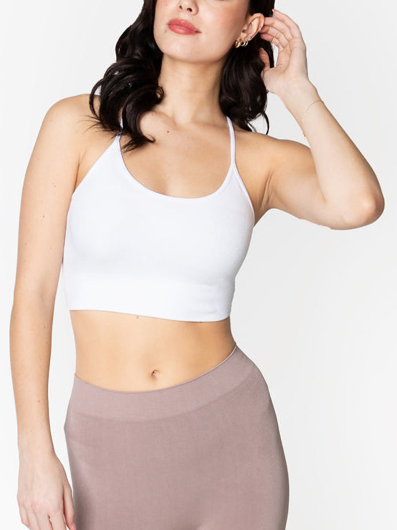 Bamboo Ribbed Cross Back Brami by C'est Moi