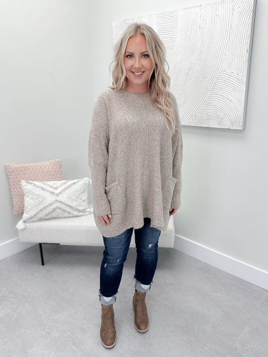 Ash Pocket Sweater in Khaki