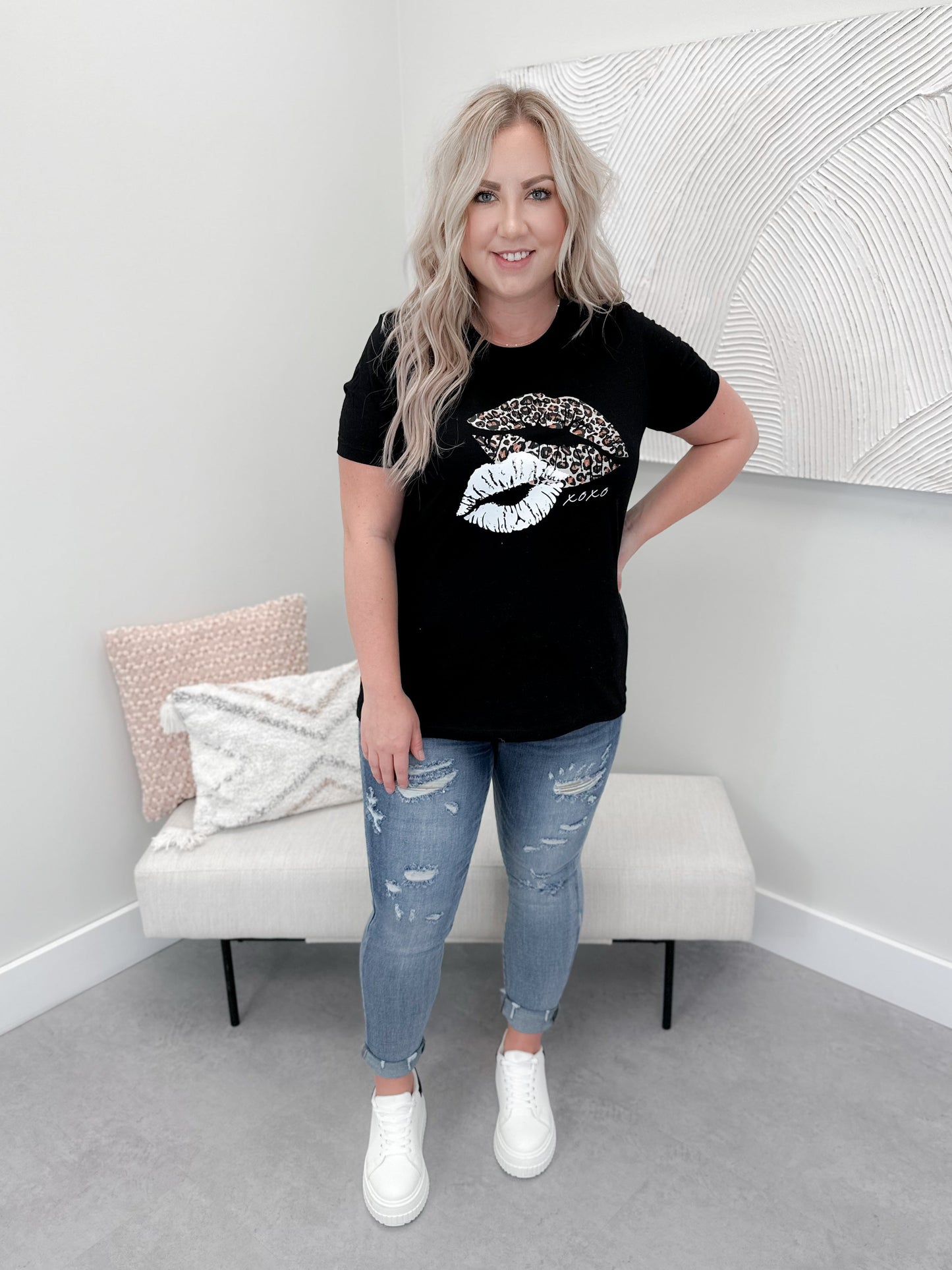 XOXO Tee in Black by Ash + Antler