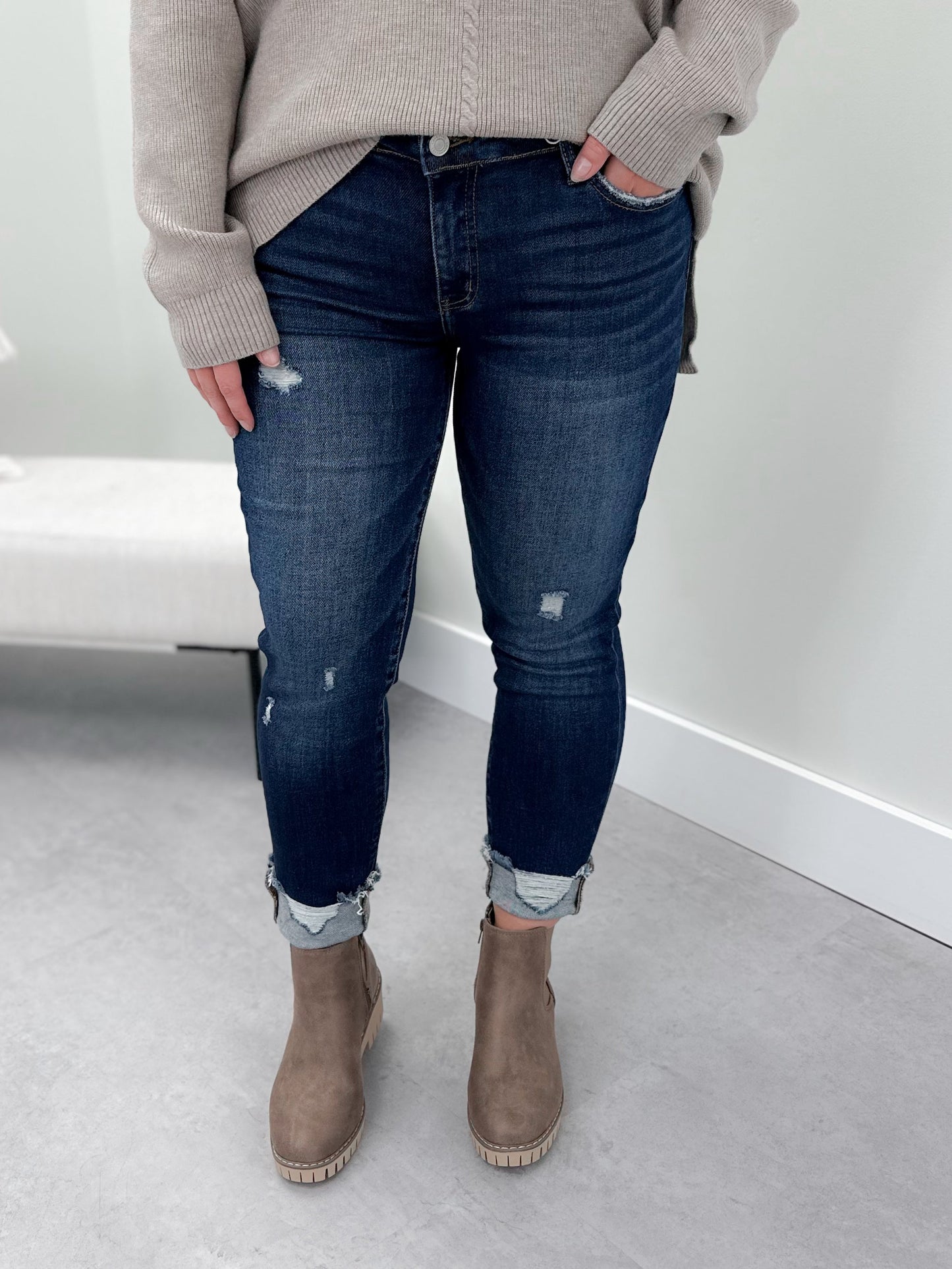 Ackley Mid Rise Skinny Jean by Lovervet