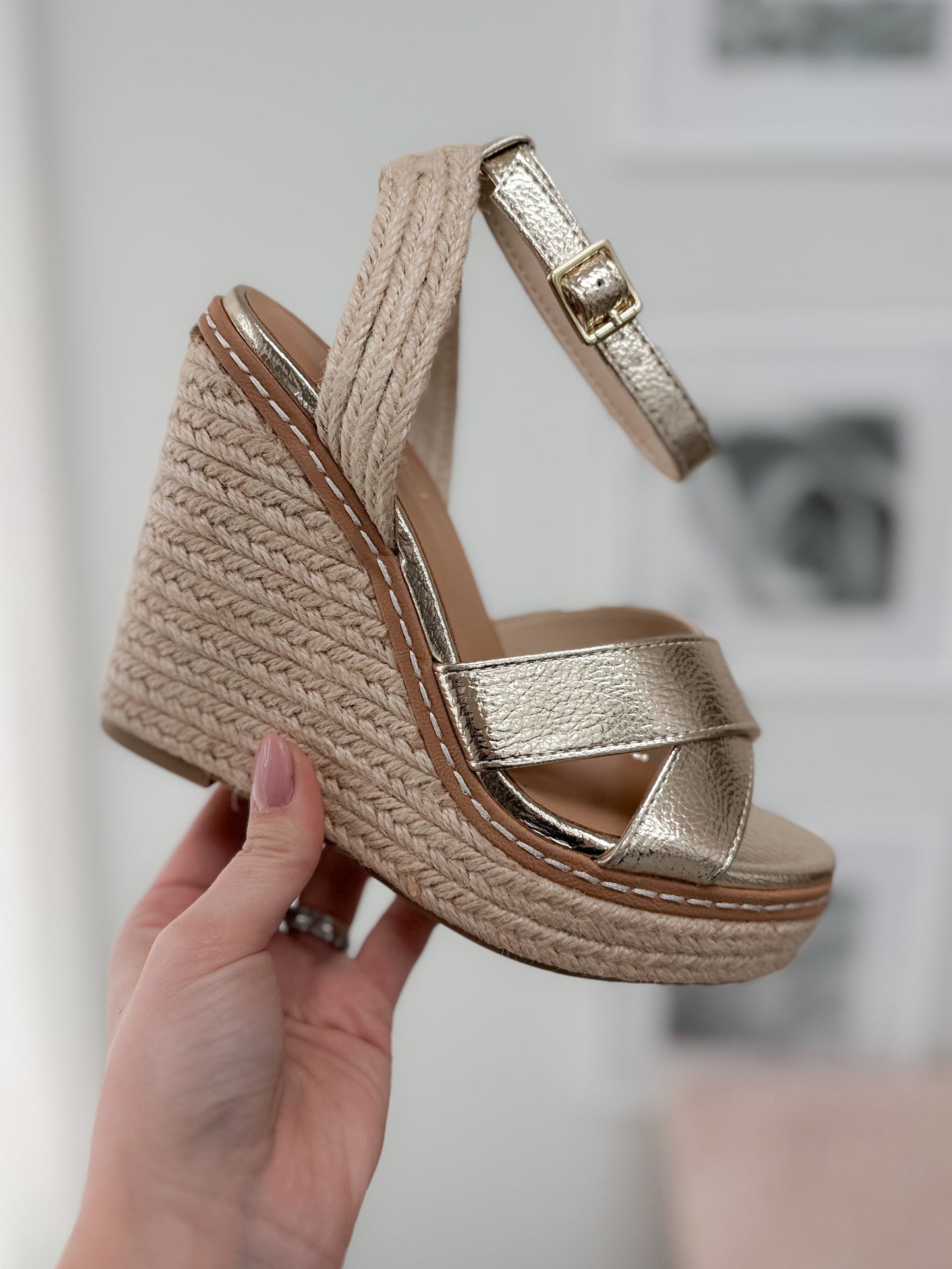 Aloha Wedge Sandal in Gold