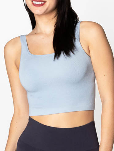 Bamboo Rib Square Neck Tank by C'est Moi