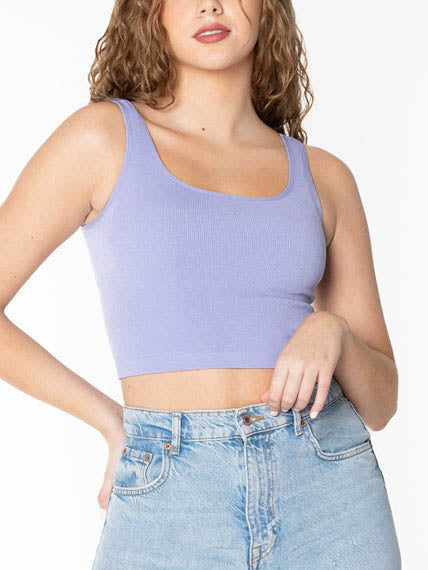 Bamboo Rib Square Neck Tank by C'est Moi