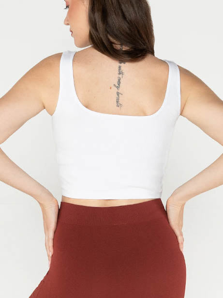 Bamboo Rib Square Neck Tank by C'est Moi