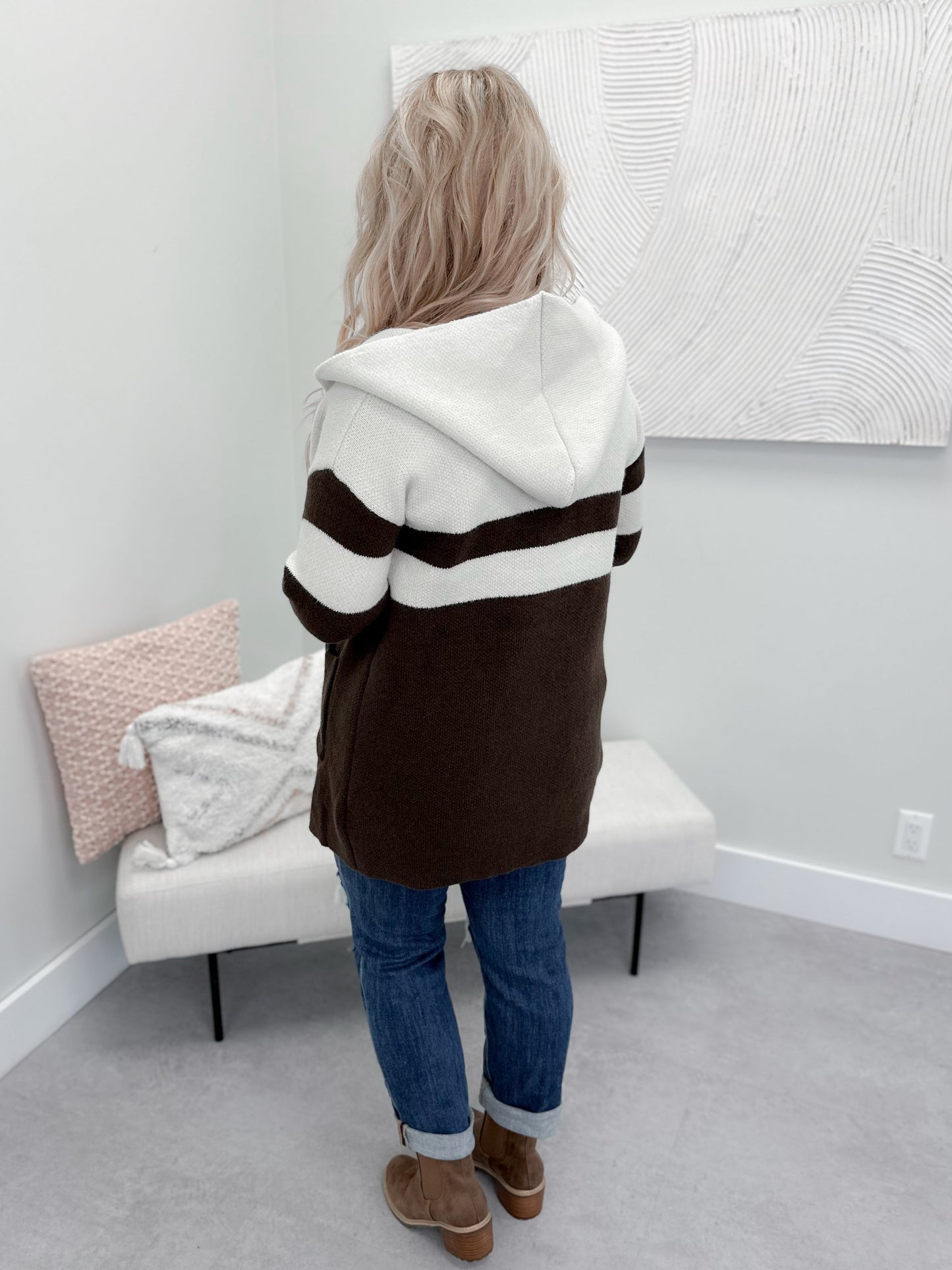 Celine Hooded Coatigan in Dark Chocolate