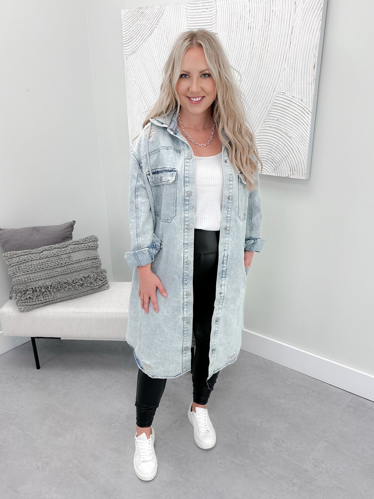 PREORDER - Girlfriend Hooded Denim Jacket in Light Wash