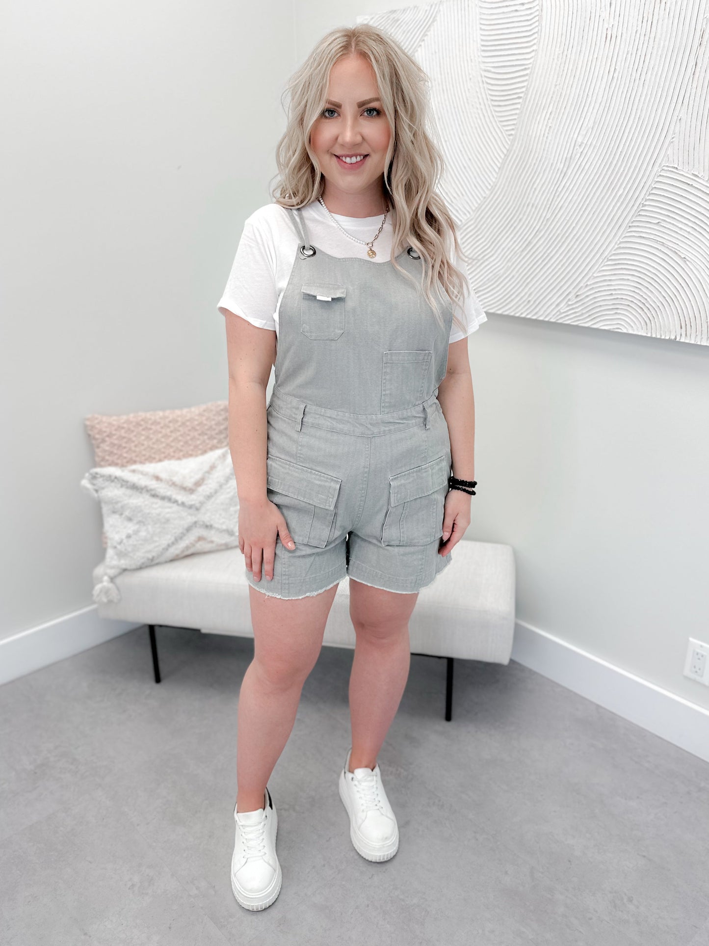Apollo Denim Overalls in Grey
